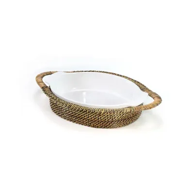 Oval Casserol Tray with Stoneware Roaster Medium 3QT