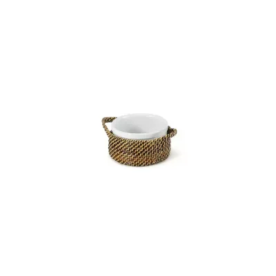 Round Basket with 8oz Stoneware Souffle Ramekin