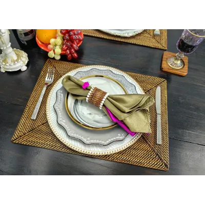 Rectangular Placemat with Diamond Pattern, Set of 4 pcs
