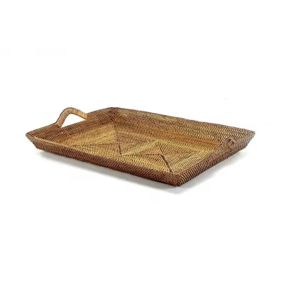 Rectangular Serving Tray Slanting w/Handle, Reinforced Bottom