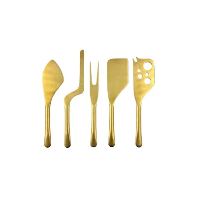 Barcelona Brushed Gold 5-Pc Cheese Set