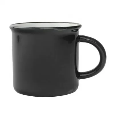 Tinware Mug Set Greyscale (Black, Slate, Light Grey, White w/ Slate Rim)