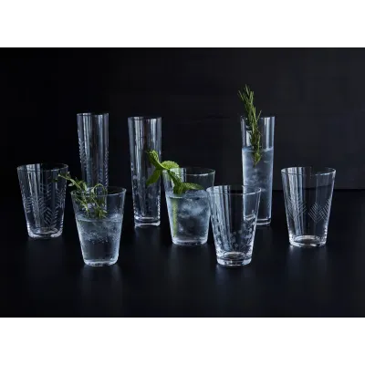 Sienna Botanical Etched Water Glass Mixed Set of 6