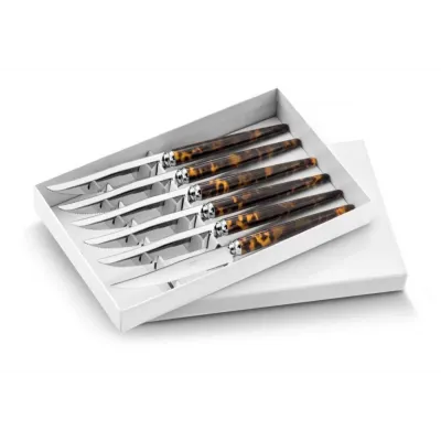 Tang Tortoise Box Of 6 Steak Knives