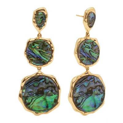 Aurora Abalone Triple Drop Post Earrings