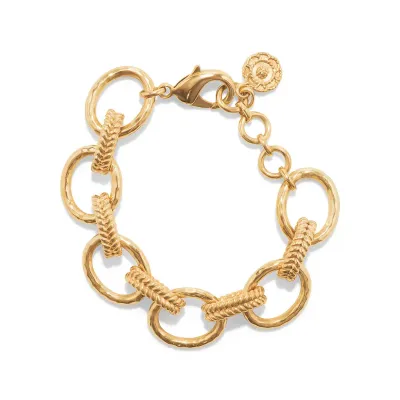 Cleopatra Regal Gold Link Bracelet 7"+1.5"