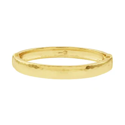 Cleopatra Oval Gold Hinged Bangle