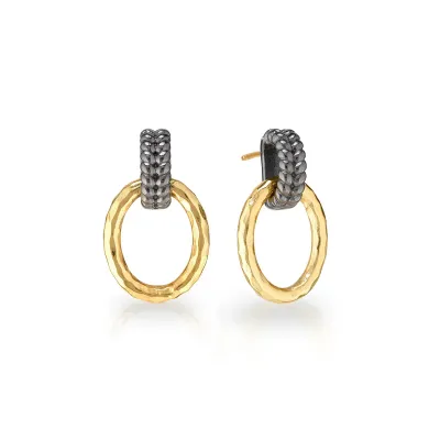 Cleopatra Regal Gold/Midnight Link Earrings