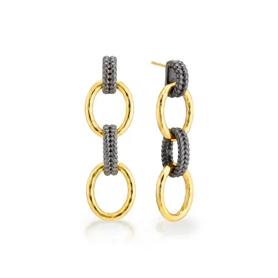 Cleopatra Regal Gold/Midnight Double Link Earrings