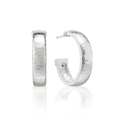 Cleopatra Silver Classic Hoop Earrings