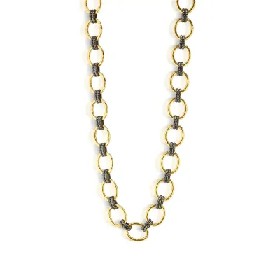 Cleopatra Gold/Midnight Link Necklace Grande 16"+2"