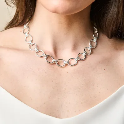 Cleopatra Silver Link Necklace