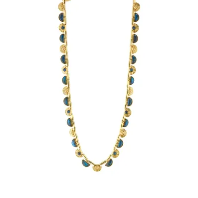 Cleopatra Blue Labradorite Riviere Necklace 17"+2"