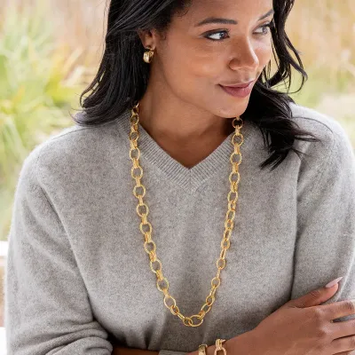 Cleopatra Regal Gold Link Necklace