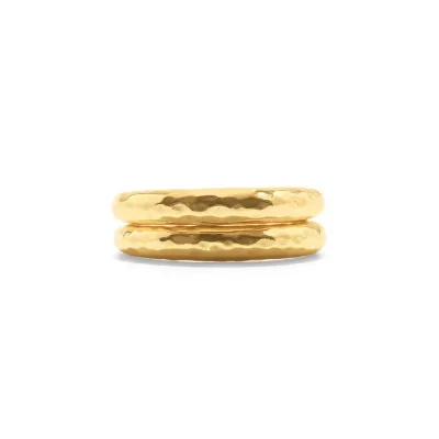 Cleopatra Slice Gold Stacking Ring Set