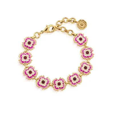 Dianthus Link Bracelet 7" + 1.5" - Pink