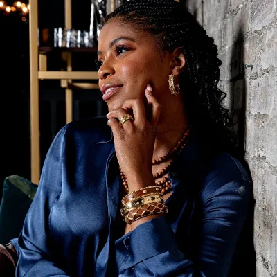 Berry Teak Hinged Bangle Small