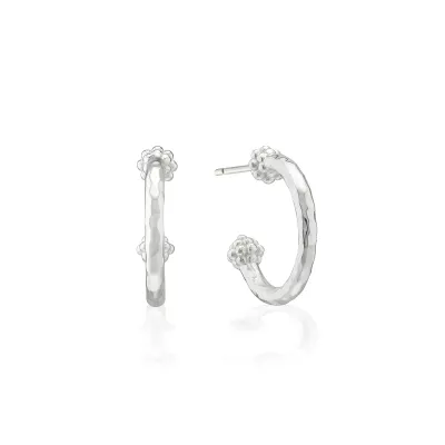 Berry Silver Slice Hoop Earrings Small