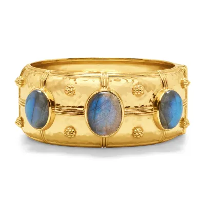 Cleopatra Gold/Blue Labradorite Hinged Bangle Grande