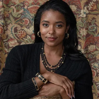 Gaia Ebony Hinged Bangle S/M