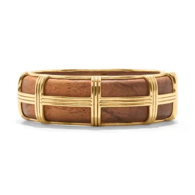 Gaia Teak Hinged Bangle