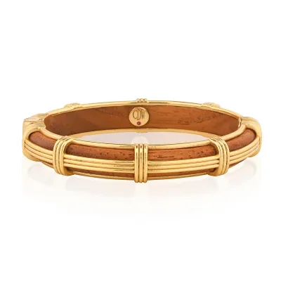 Gaia Teak Hinged Bangle Petite S/M
