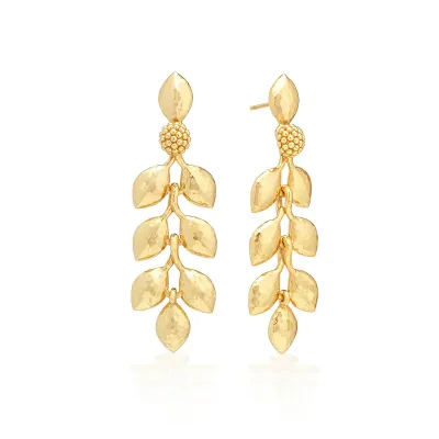 Golden Laurel Gold Dangle Earrings