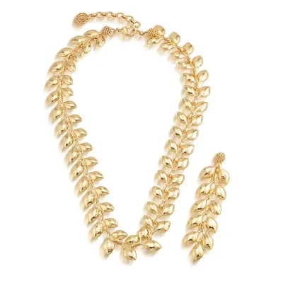 Golden Laurel Gold Convertible Necklace 16"+2"
