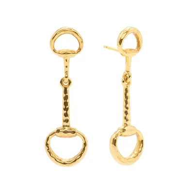 Equestrian Snaffle Bit Gold Earrings