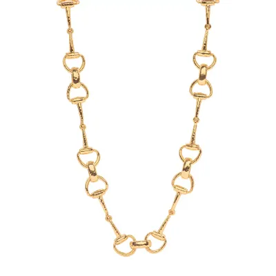 Equestrian Snaffle Bit Gold Chain Necklace 20"