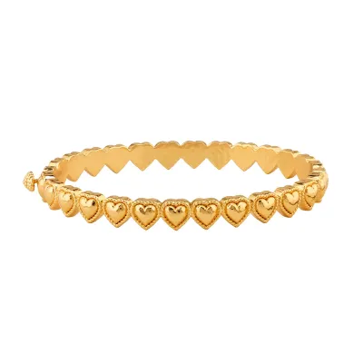 Love Gold Hinged Bangle