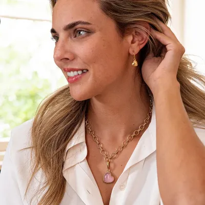 Love Gem Pink Jade Pendant Medium