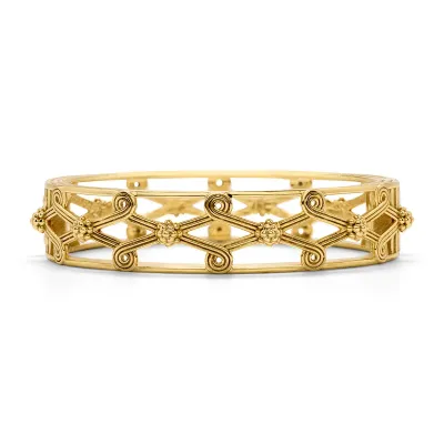 Monique Lattice Gold Hinged Bangle