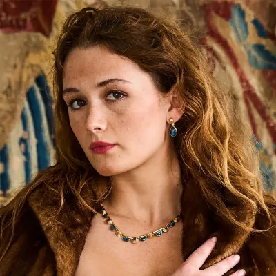 Monique Gem Blue Labradorite Post Earrings