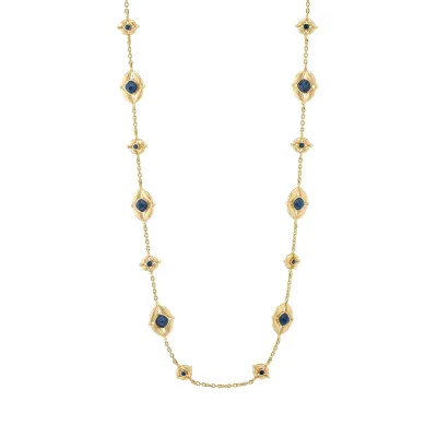 Mystic Eye Blue Labradorite/Green Onyx Double Sided Necklace