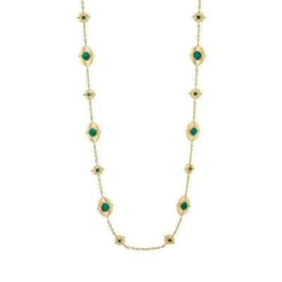 Mystic Eye Blue Labradorite/Green Onyx Double Sided Necklace