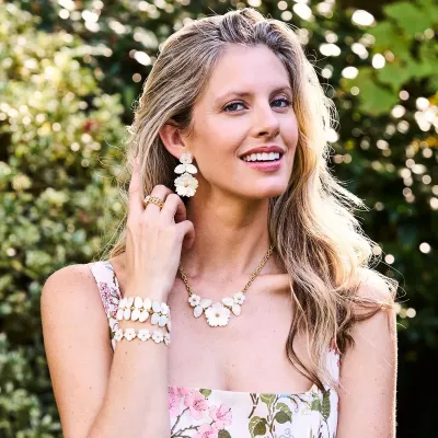 Mermaid Garden Vine Mother of Pearl Bracelet 7"