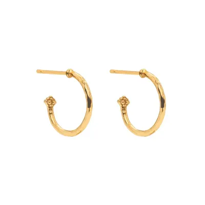 Mermaid Garden Mother of Pearl Hoop Earrings with Removable Flower Charm