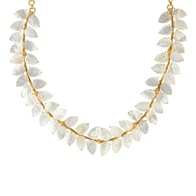 Mermaid Garden Vine Mother of Pearl Necklace 14"+3"