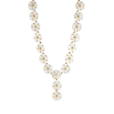 Mermaid Garden Mother of Pearl Riviere Convertible Necklace Petite 16"+2"