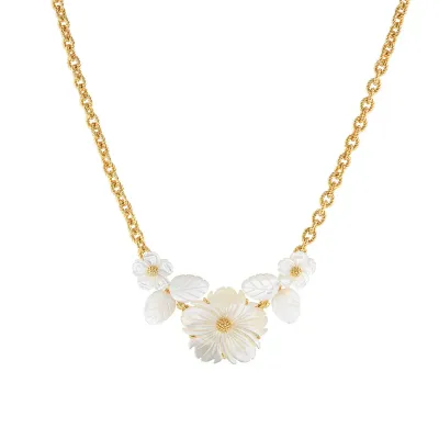 Mermaid Garden Bouquet Mother of Pearl Necklace 16"+2"