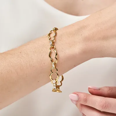 Maharani Clear Cubic Zirconia Chain Bracelet