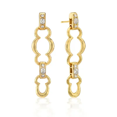 Maharani Clear Cubic Zirconia Double Drop Earrings Grande