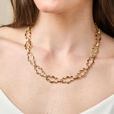 Maharani Clear Cubic Zirconia Chain Necklace