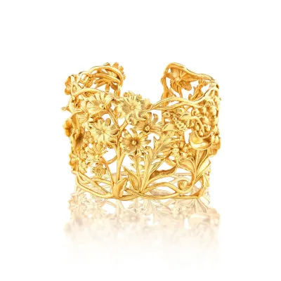 Meadow Wildflower Gold Cuff