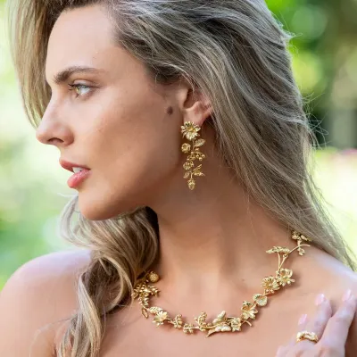 Meadow Bouquet Gold Mismatched Earrings Grande