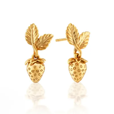 Meadow Berry Gold Drop Earrings