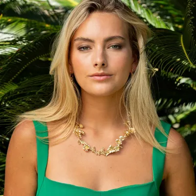 Meadow Wildflower Gold Necklace 16"+2"