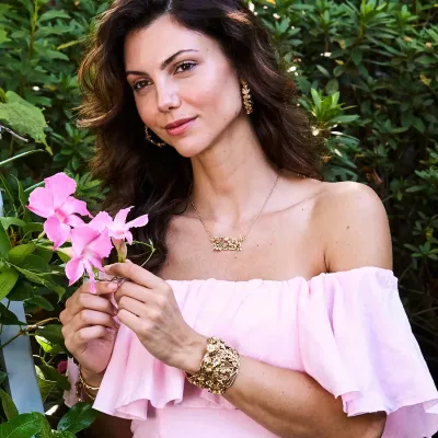 Meadow Gold Cluster Necklace 16"+2"