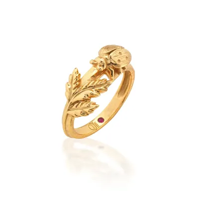 Meadow Gold Ladybug Ring Size 9